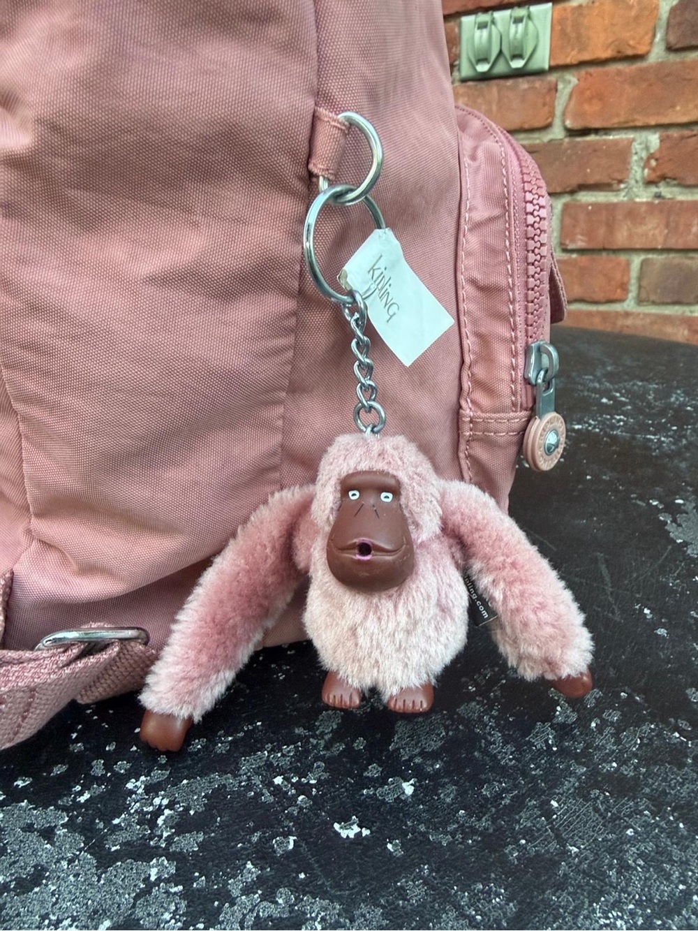 Kipling Queenie Backpack in Kind Pink with Monkey Keychain - Picture 4 of 8